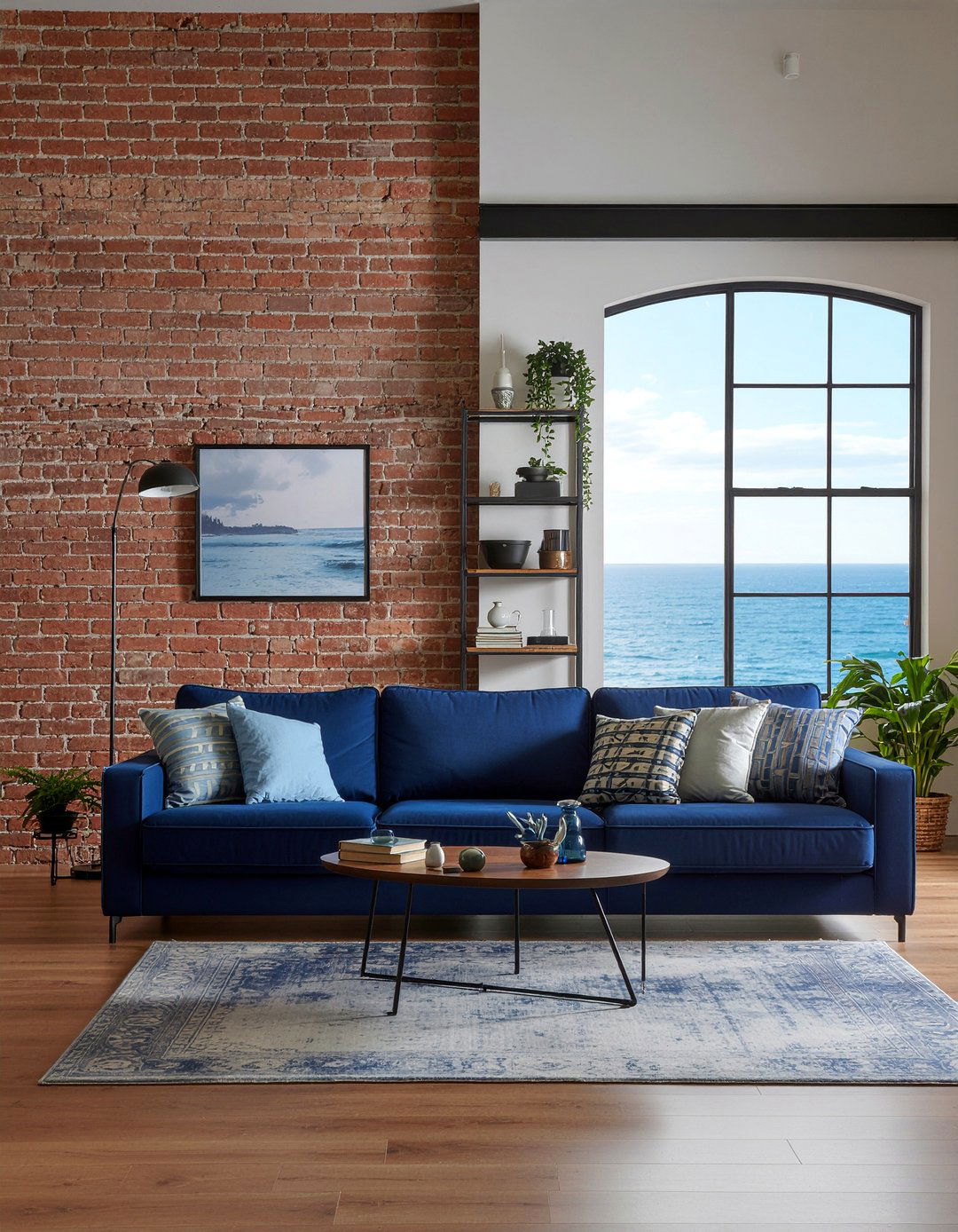 Coastal industrial living room - 30 ocean themed living room ideas
