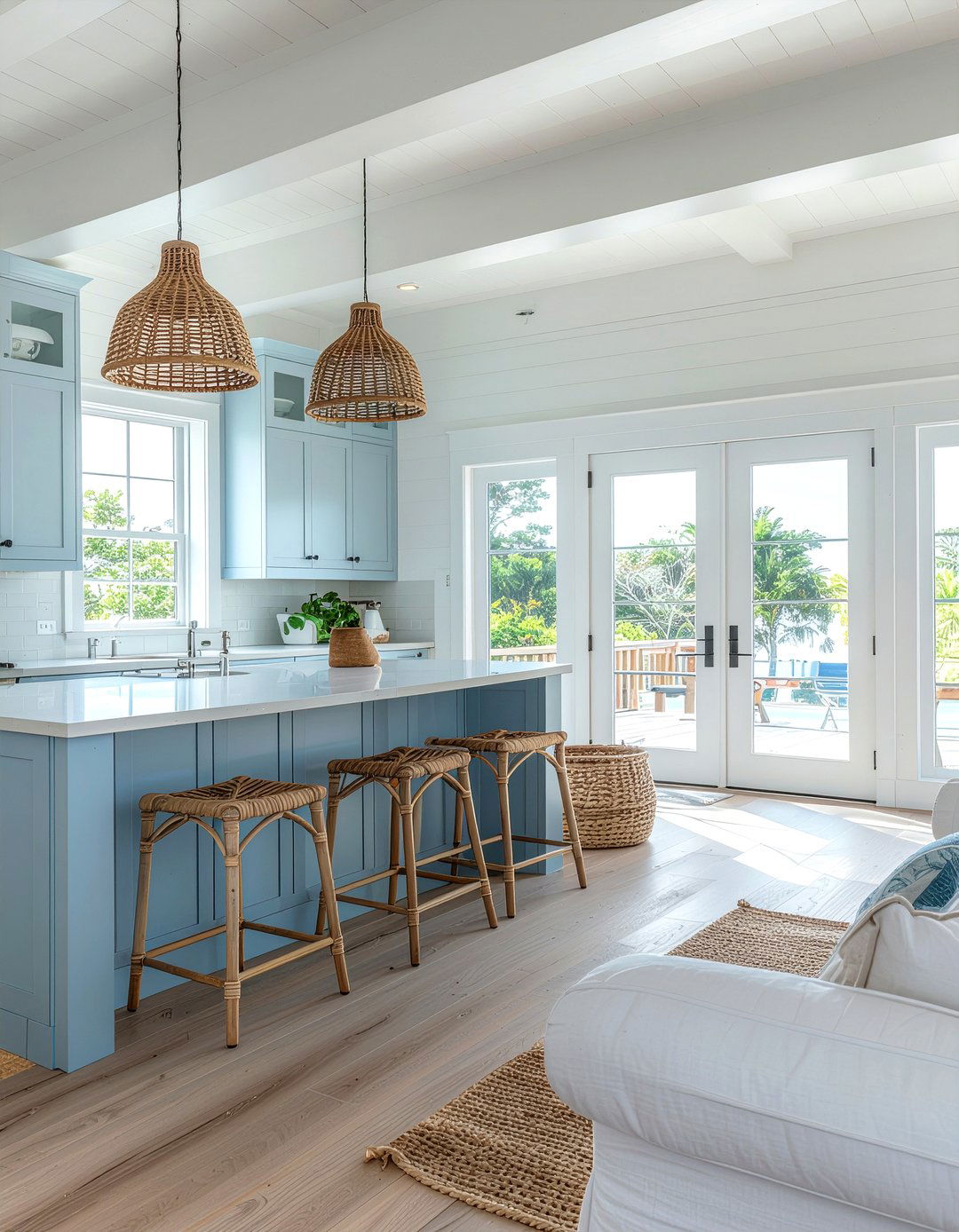 Coastal kitchen living combo - 30 kitchen great room ideas