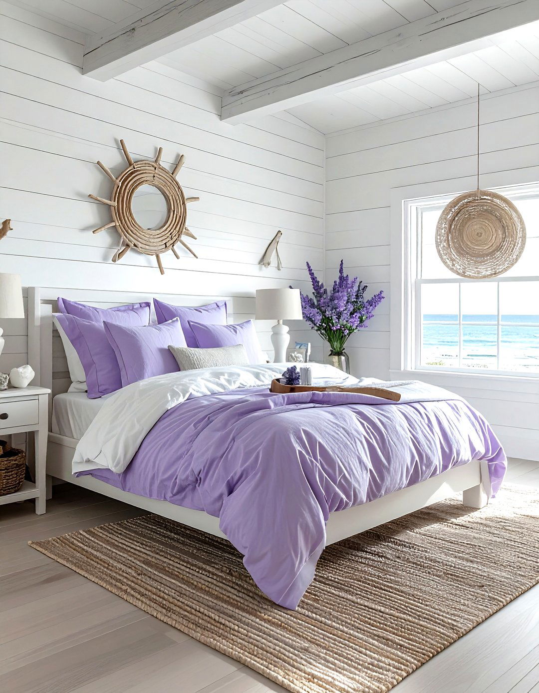 Coastal lavender white bedroom - 30 lavender and white bedroom ideas