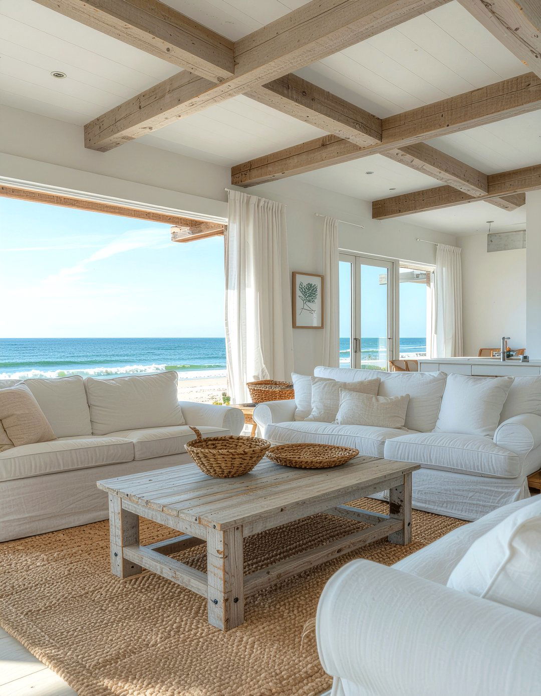 Coastal living room - 30 off-white living room ideas