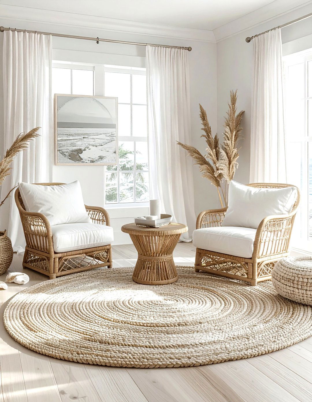 Coastal living room neutral - 30 beige and white living room ideas