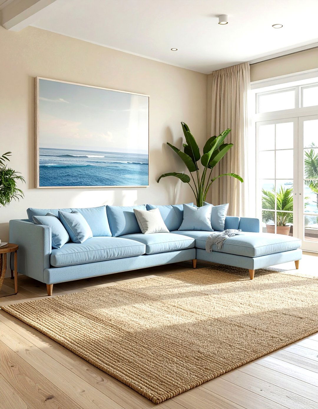 Coastal minimalist living room - 30 minimalist blue living room ideas