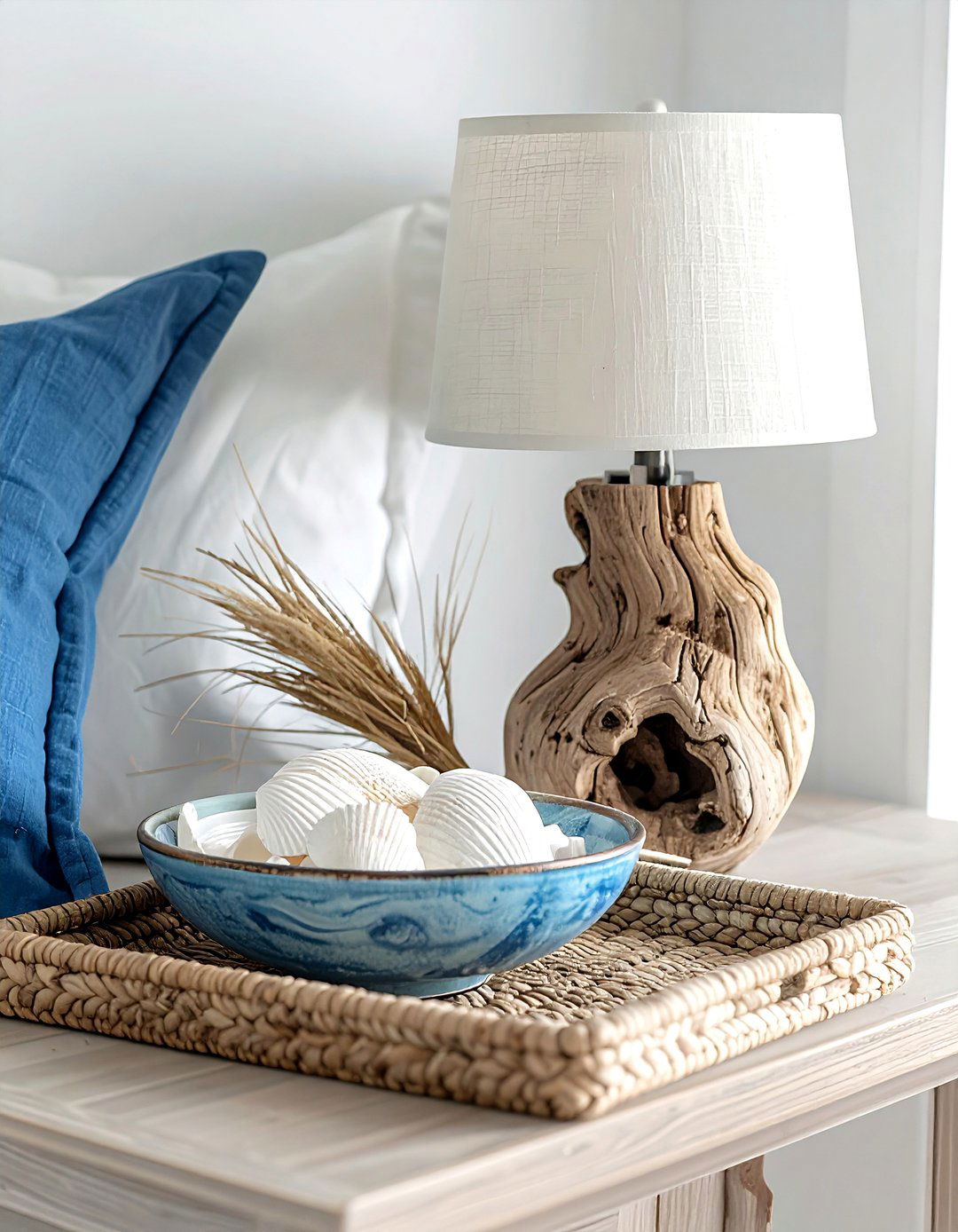 Coastal nightstand styling - 30 nightstand vignette ideas