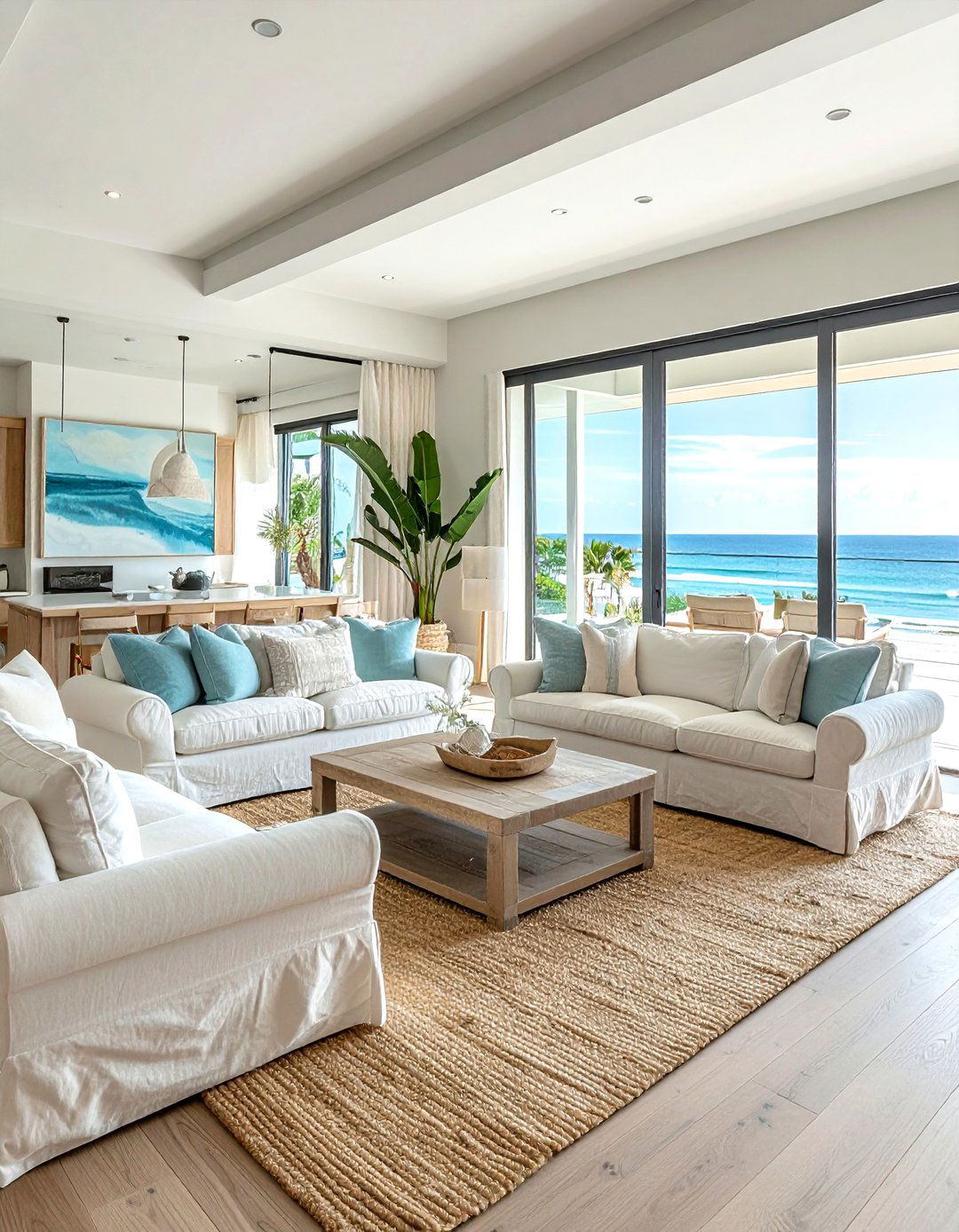 Coastal open concept living room - 30 open concept living room ideas