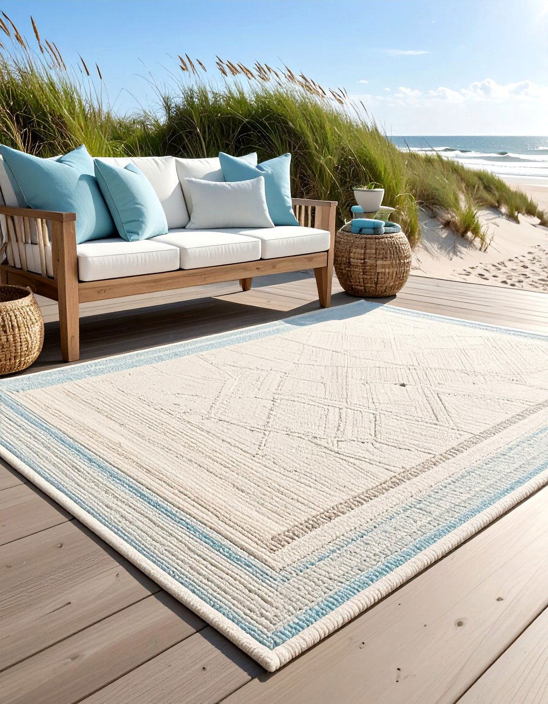 Coastal outdoor rug - 30 outdoor rug ideas
