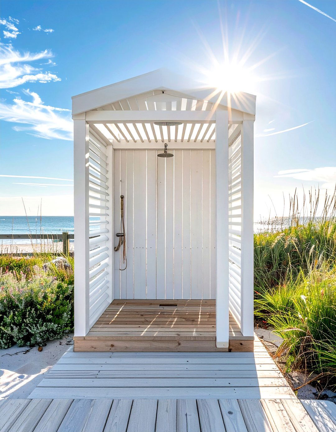Coastal outdoor shower - 30 outdoor bathroom ideas