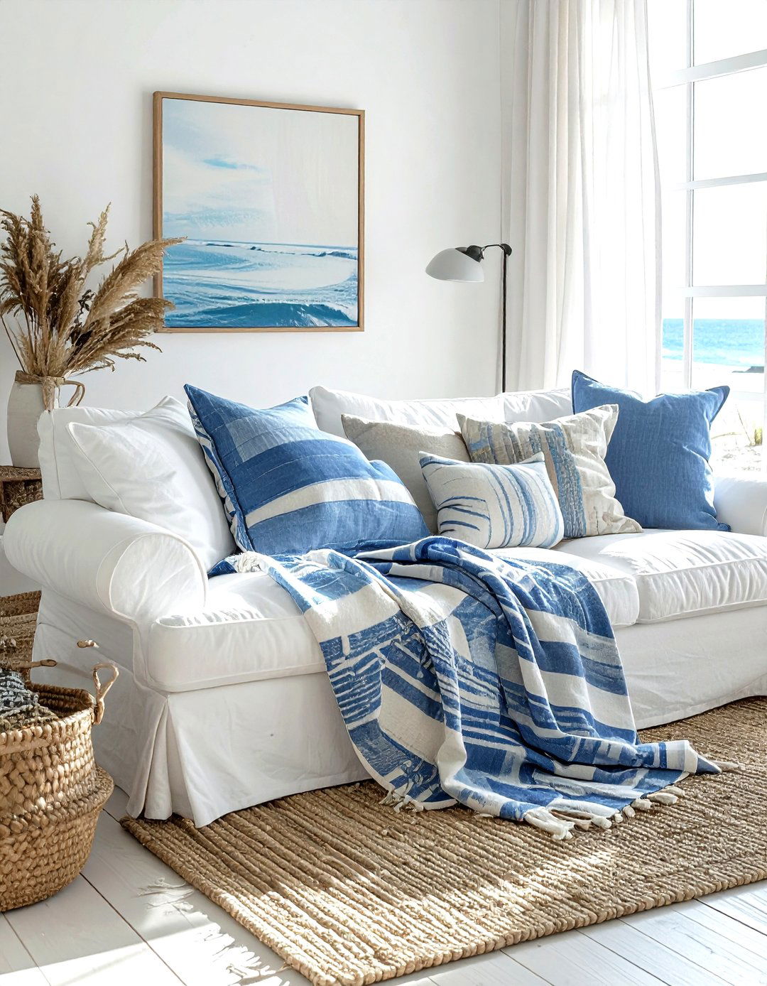 Coastal patchwork look living room - 30 patchwork living room ideas