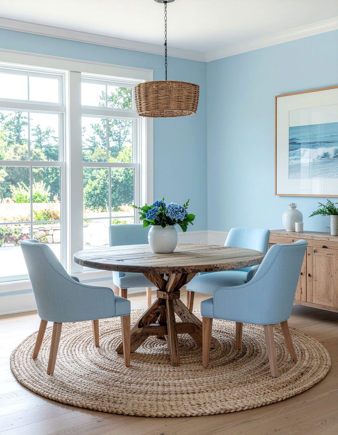 Coastal round rug dining room - 30 round rug dining room ideas