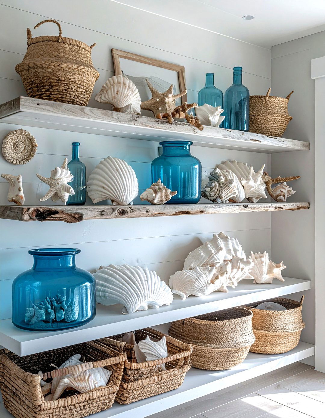 Coastal shelf decor - 30 shelf vignette ideas