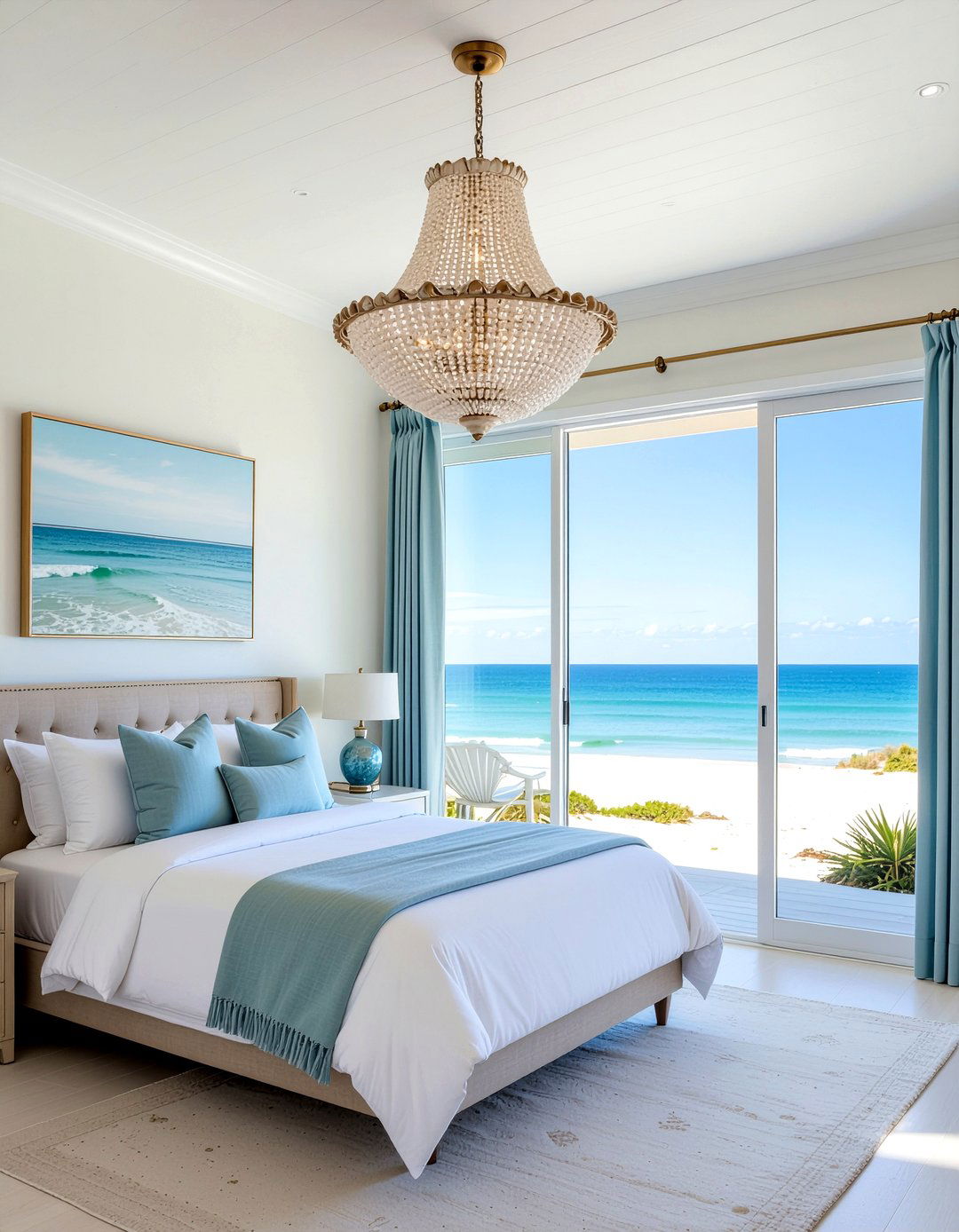 Coastal shell chandelier - 30 bedroom chandeliers