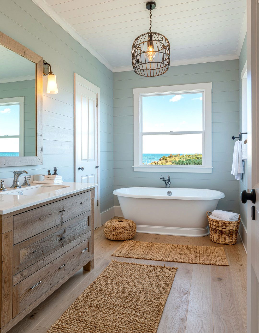 Coastal shiplap bathroom - 30 bathroom shiplap ideas