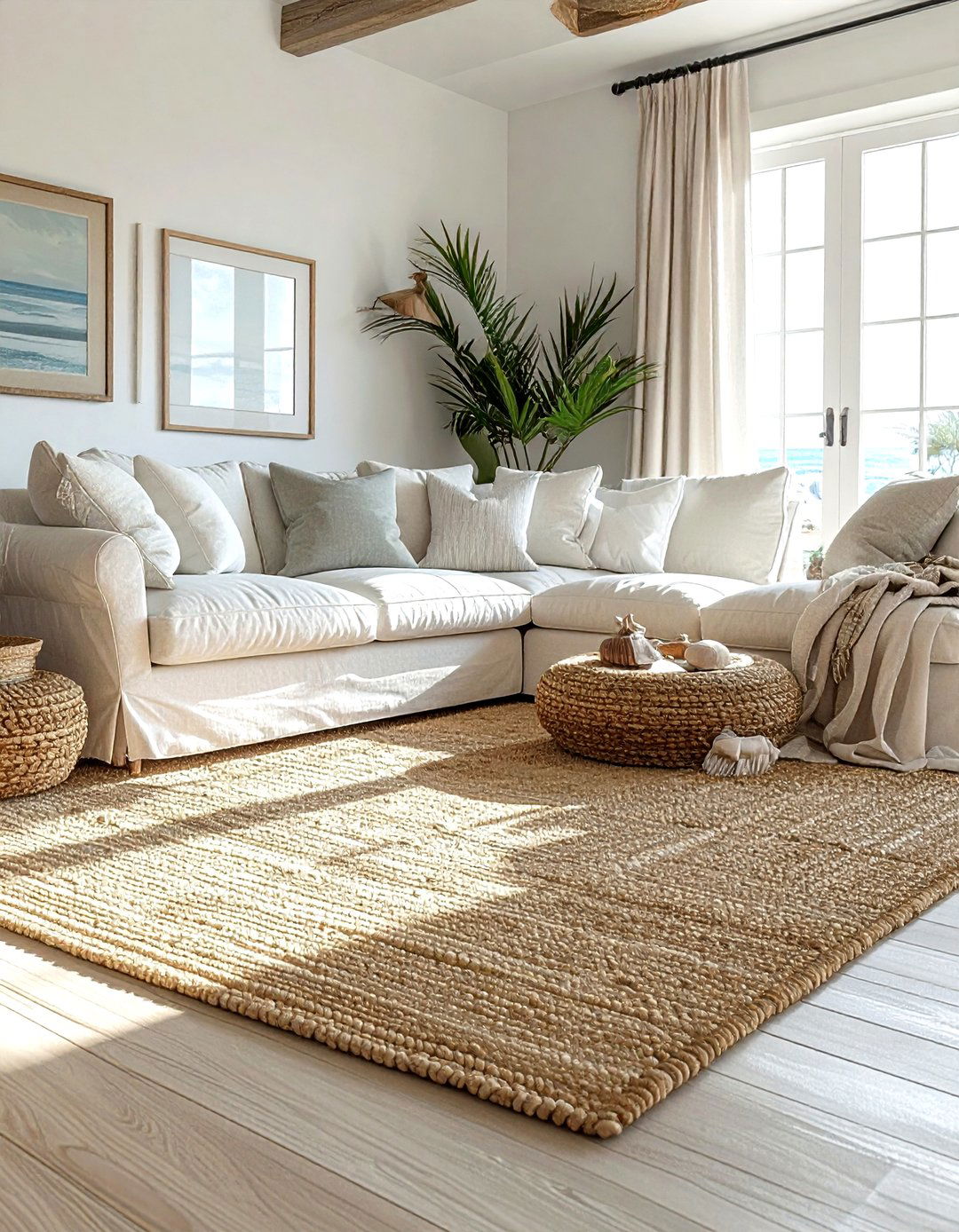 Coastal sisal carpet - 30 living room carpet ideas