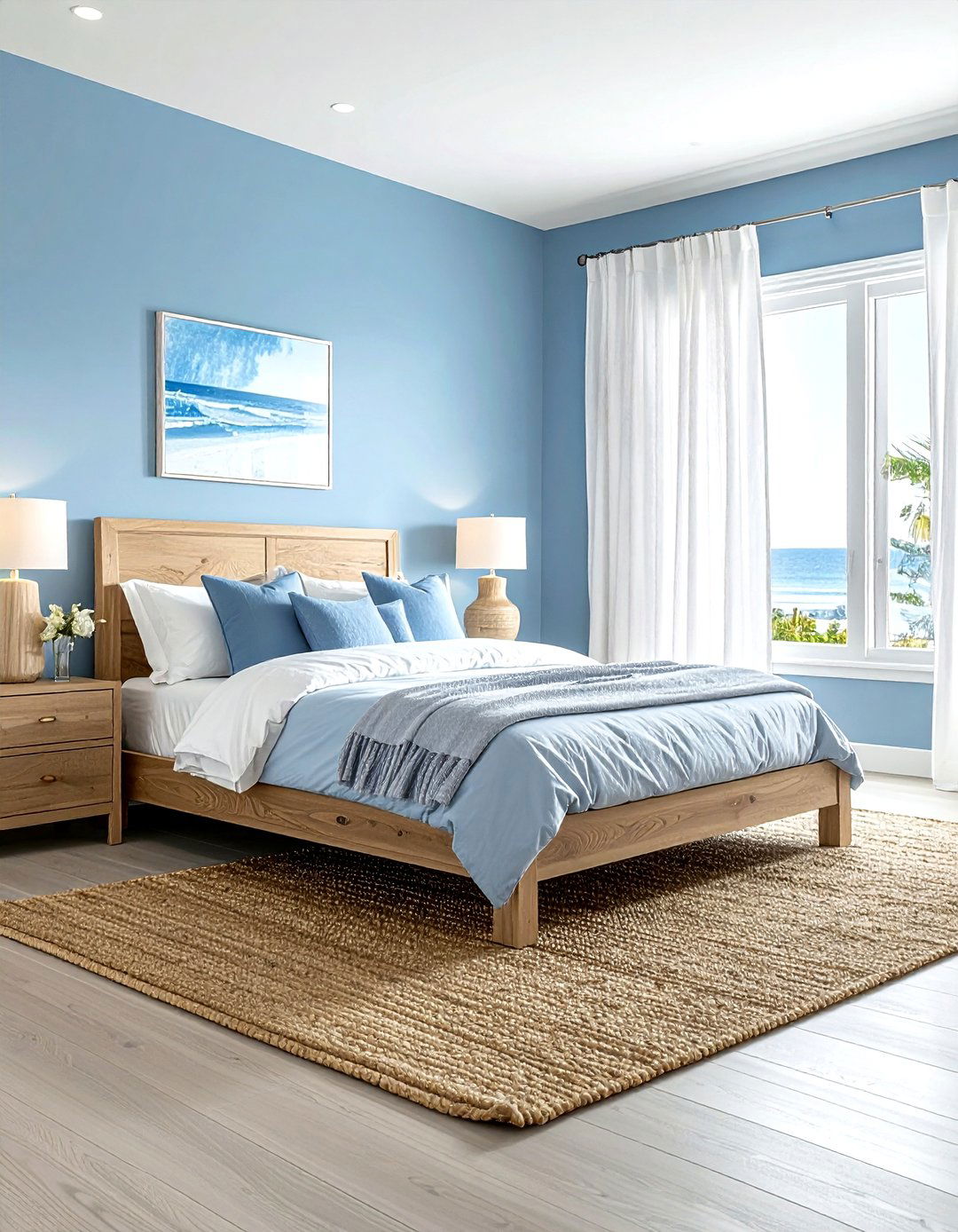 Coastal sky blue bedroom - 30 sky blue bedroom ideas