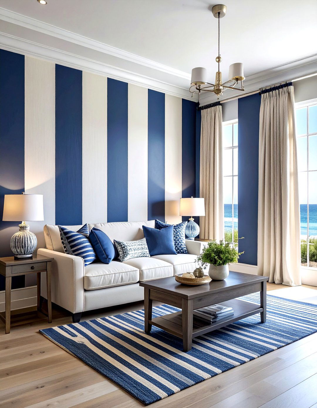 Coastal stripe wallpaper - 30 removable wallpaper ideas