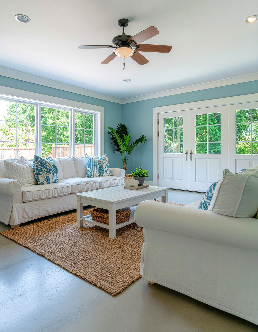 Coastal style garage living room - 30 converted garage living room ideas