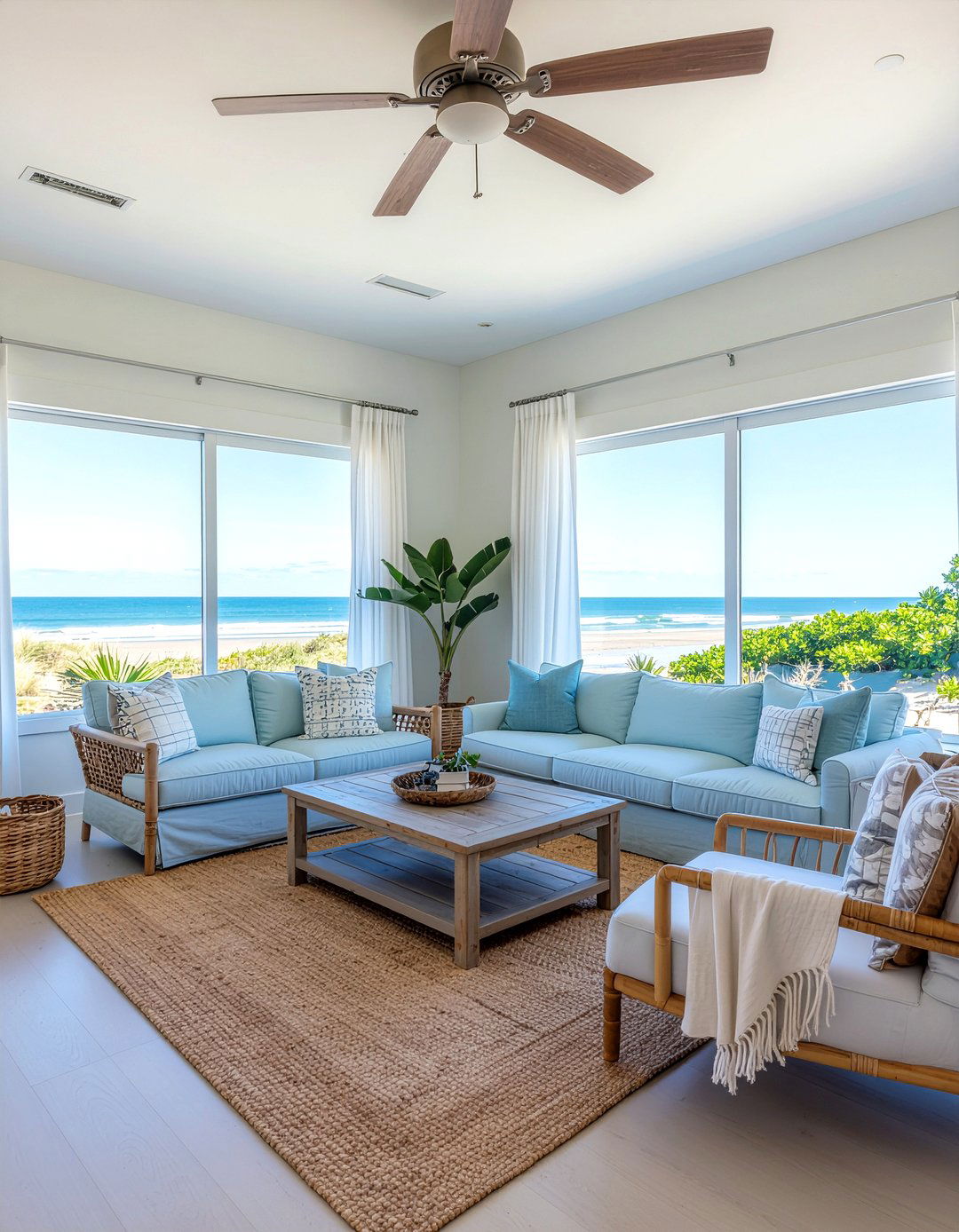 Coastal style living room - 30 double height living room ideas