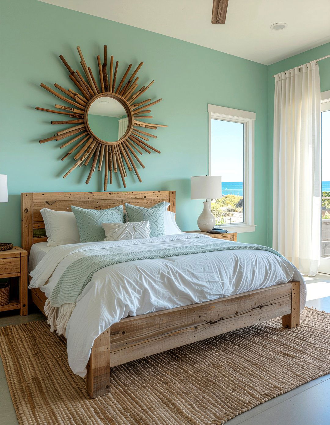 Coastal sunburst mirror - 30 bedroom sunburst mirrors