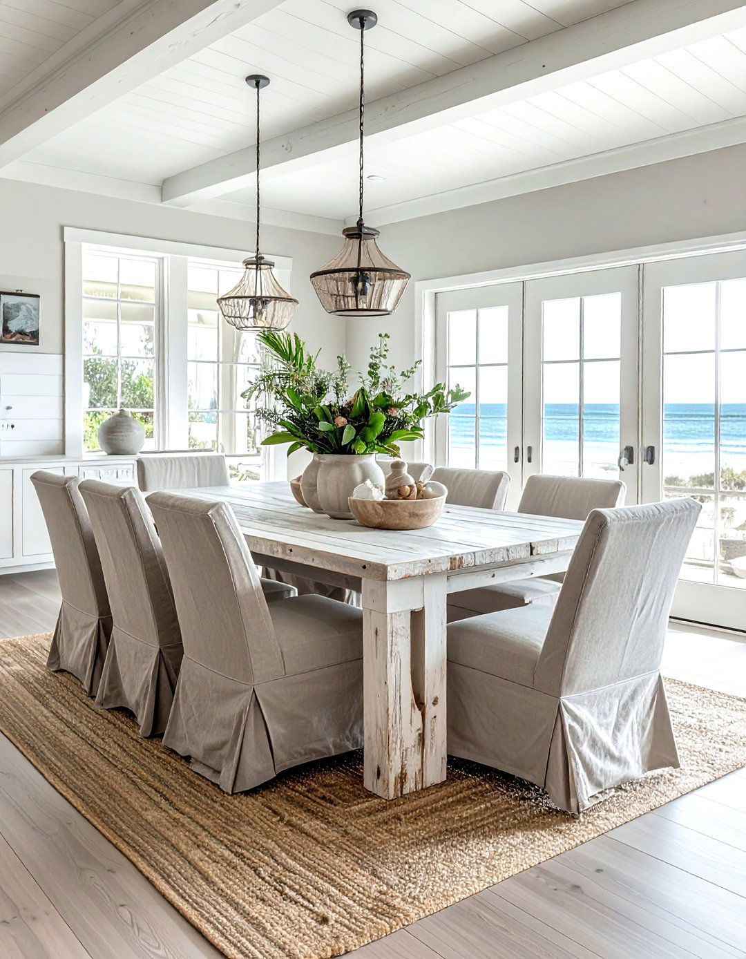 Coastal taupe dining room - 30 taupe and white dining room ideas