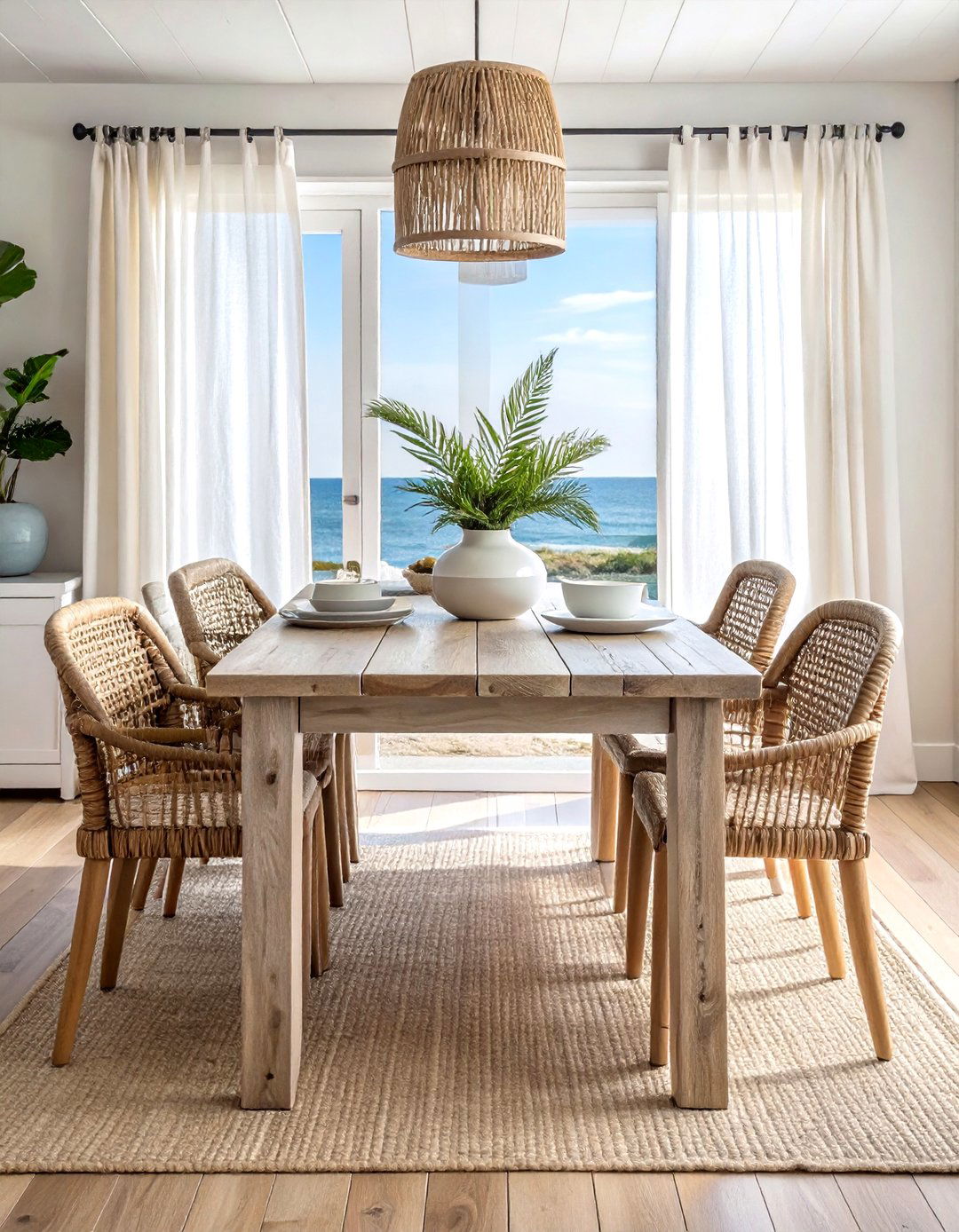 Coastal trestle dining table - 30 trestle dining table ideas