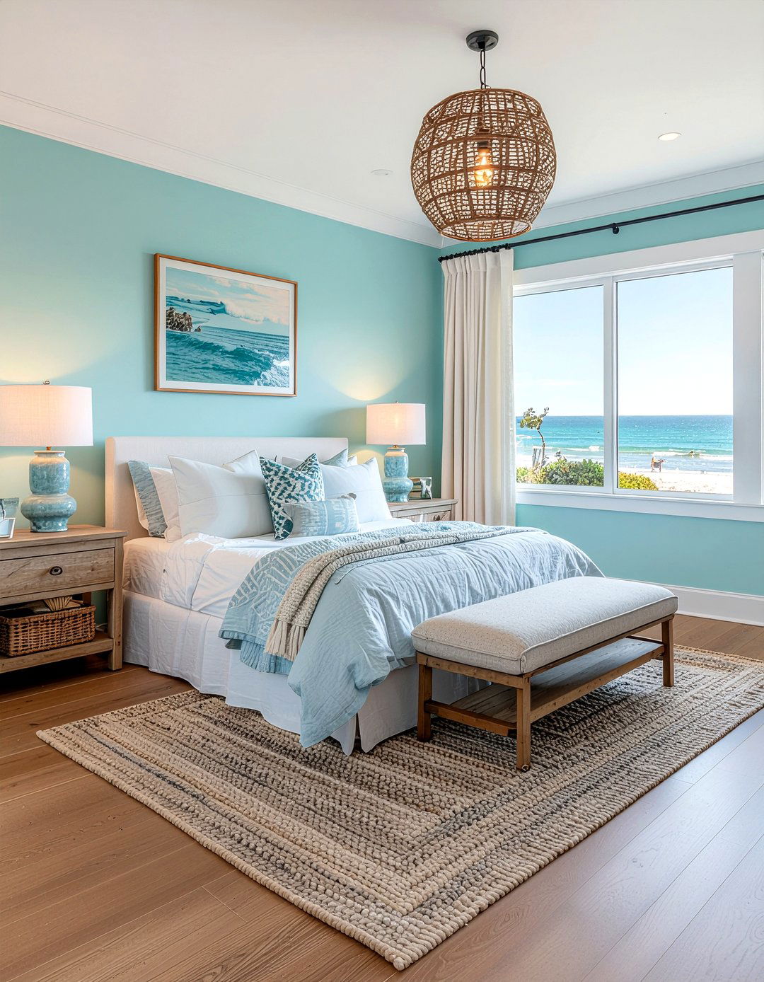 Coastal turquoise bedroom - 30 turquoise bedroom ideas