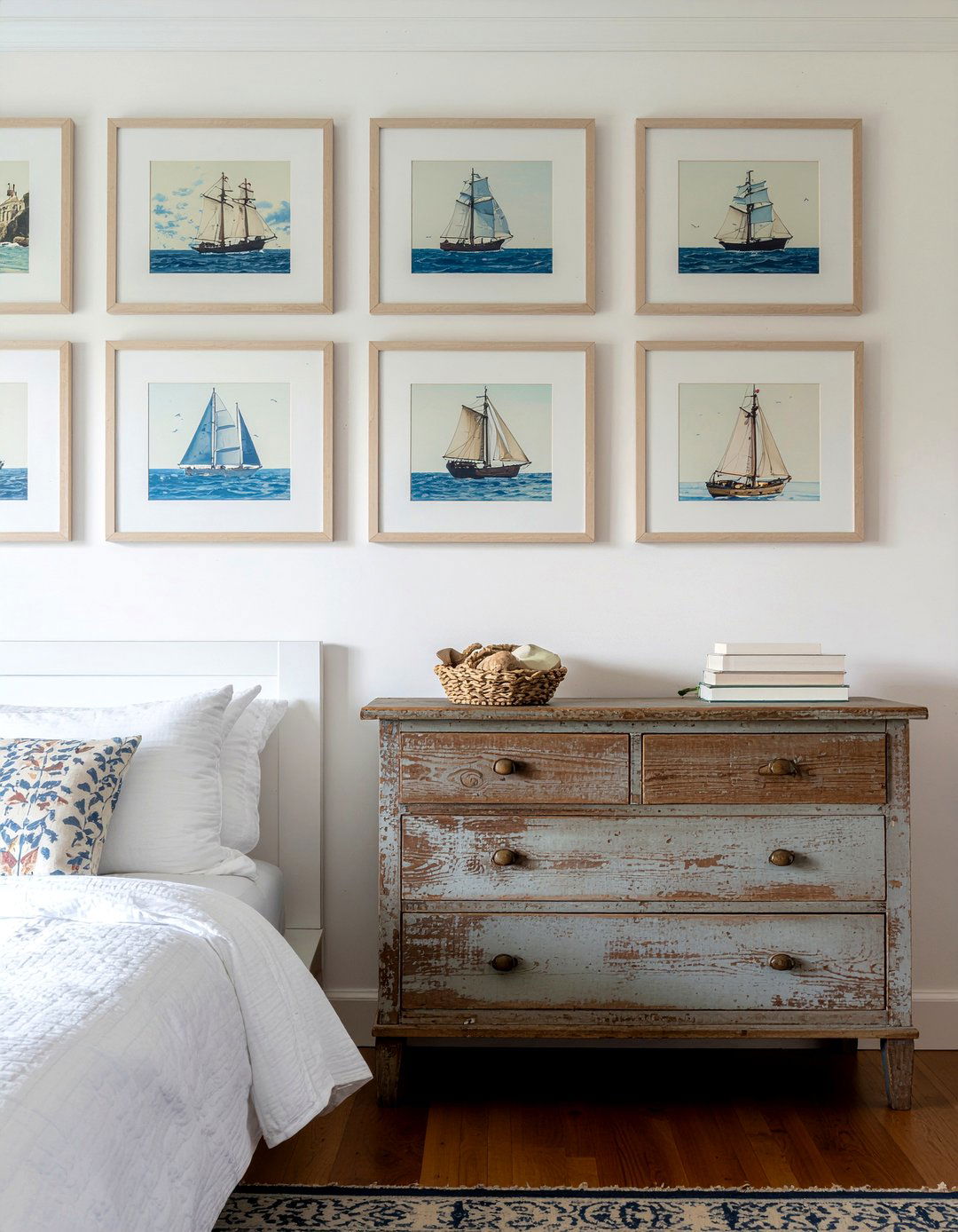 Coastal wall art - 30 New England bedroom ideas