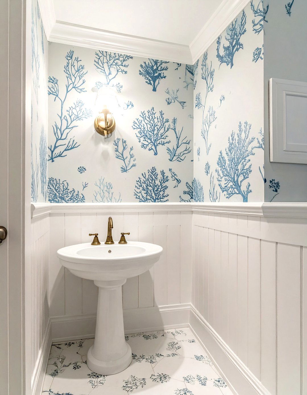Coastal wallpaper patterns - 30 coastal bathroom ideas