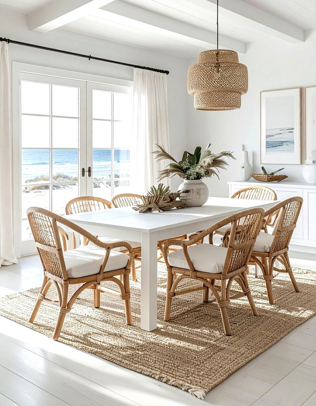 Coastal white dining room - 30 bright white dining room ideas