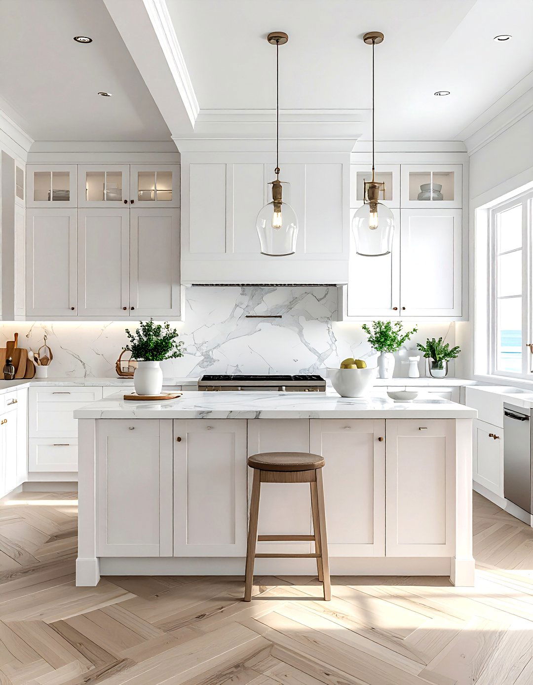 Coastal white kitchen - 30 summer kitchen ideas