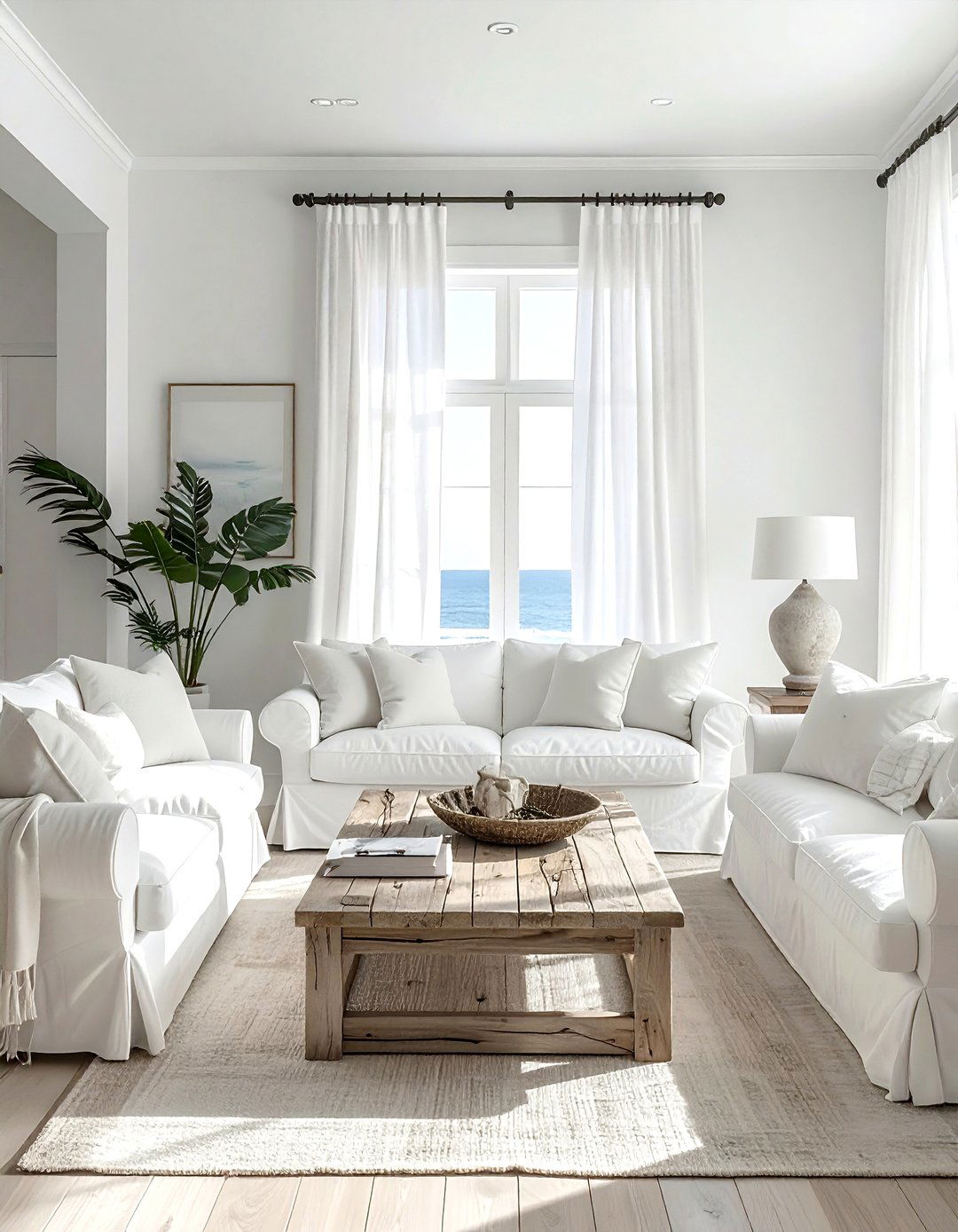 Coastal white living room - 30 minimalist white living room ideas