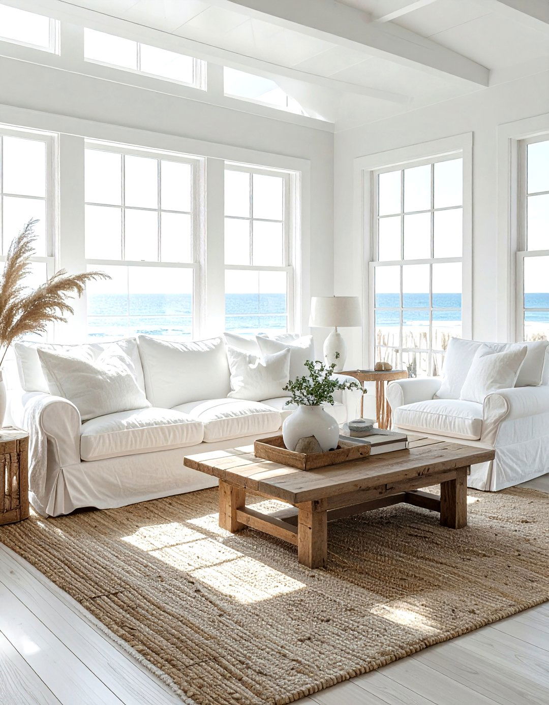 Coastal white living room - 30 white and white living room ideas