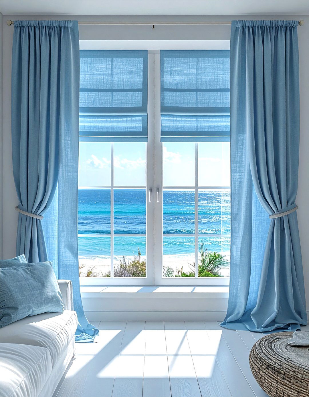 Coastal window treatments - 30 nautical kitchen ideas