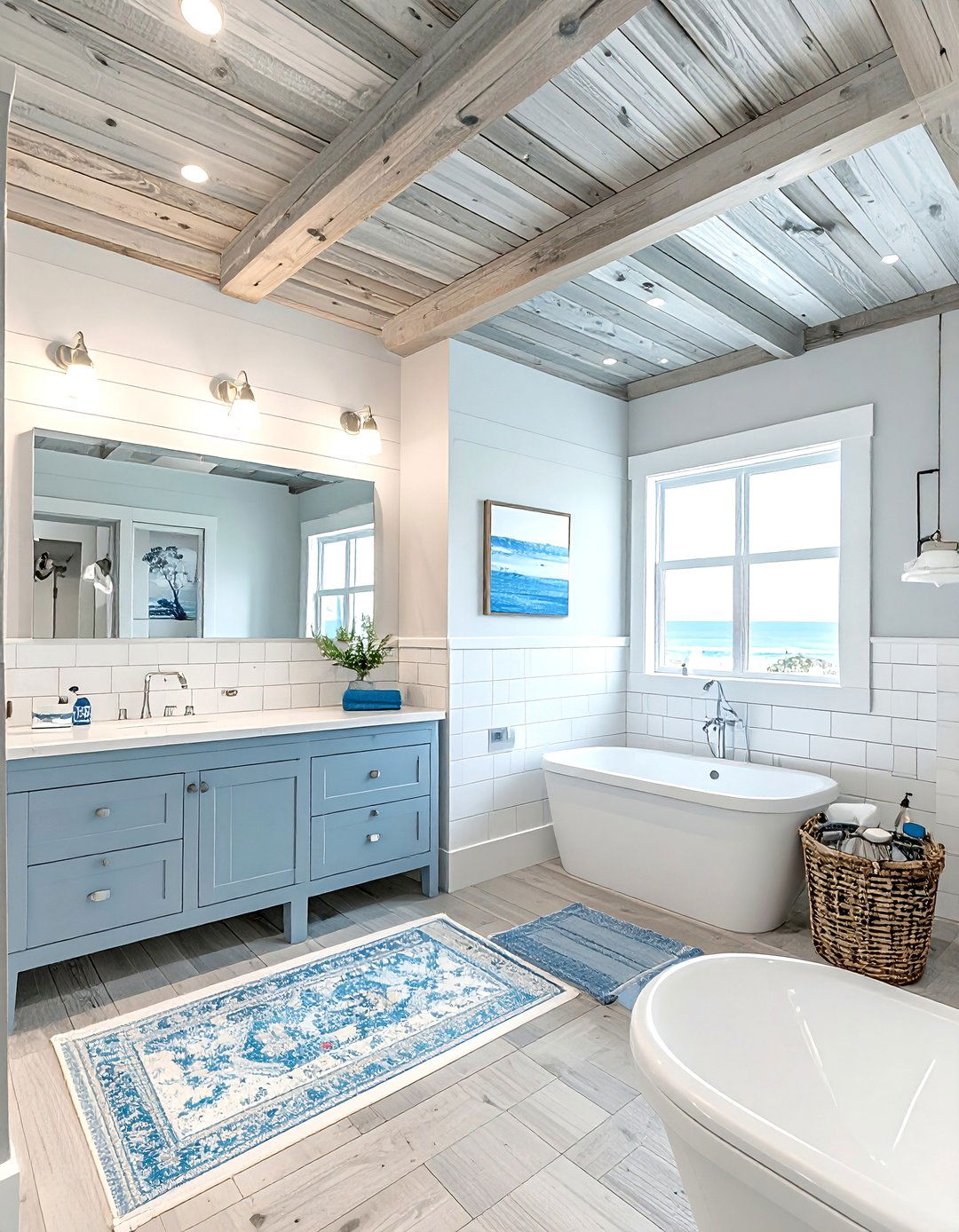 Coastal wood ceiling bathroom - 30 wood ceiling bathroom ideas