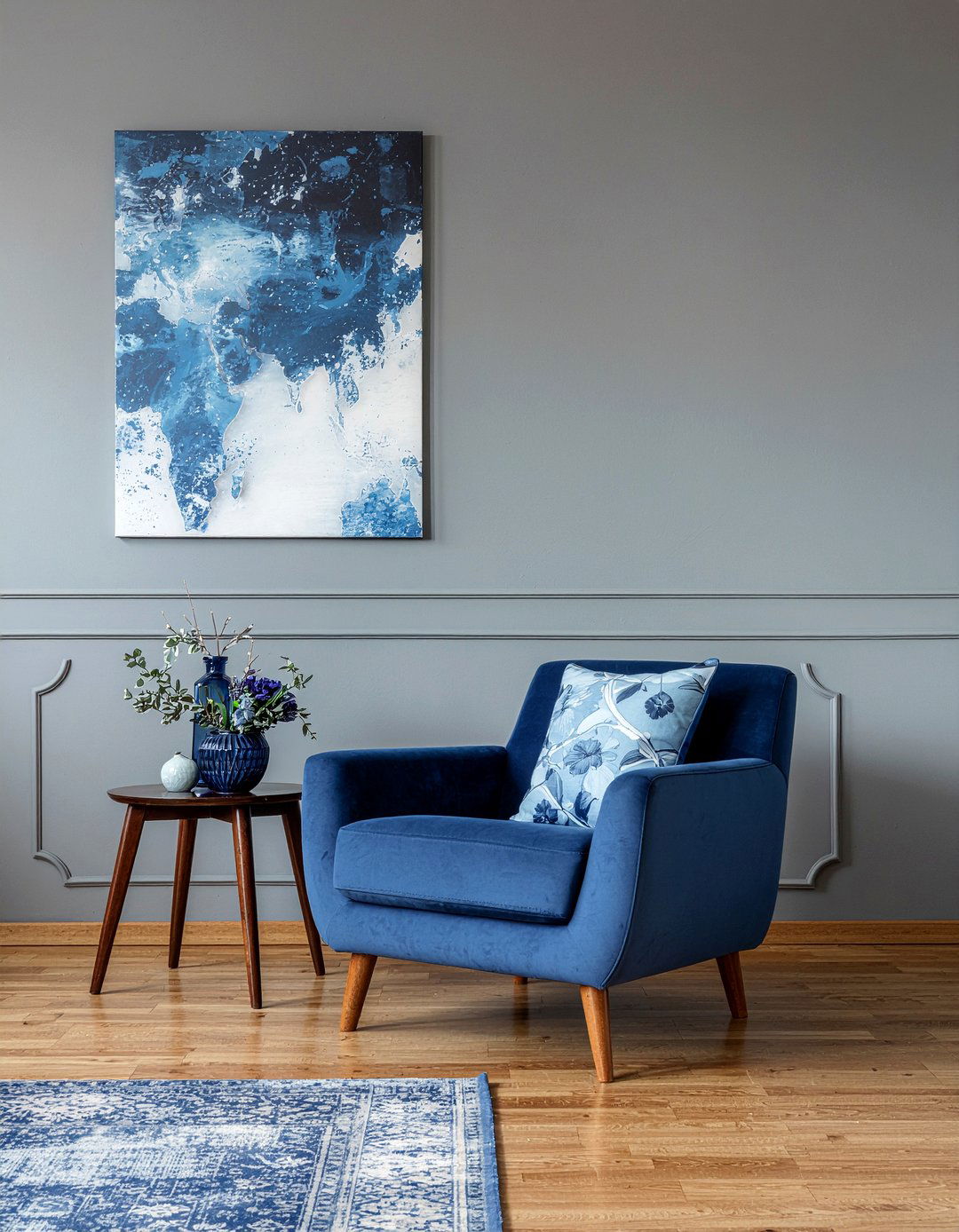 Cobalt Blue And Grey Living Room - 30 cobalt living room ideas