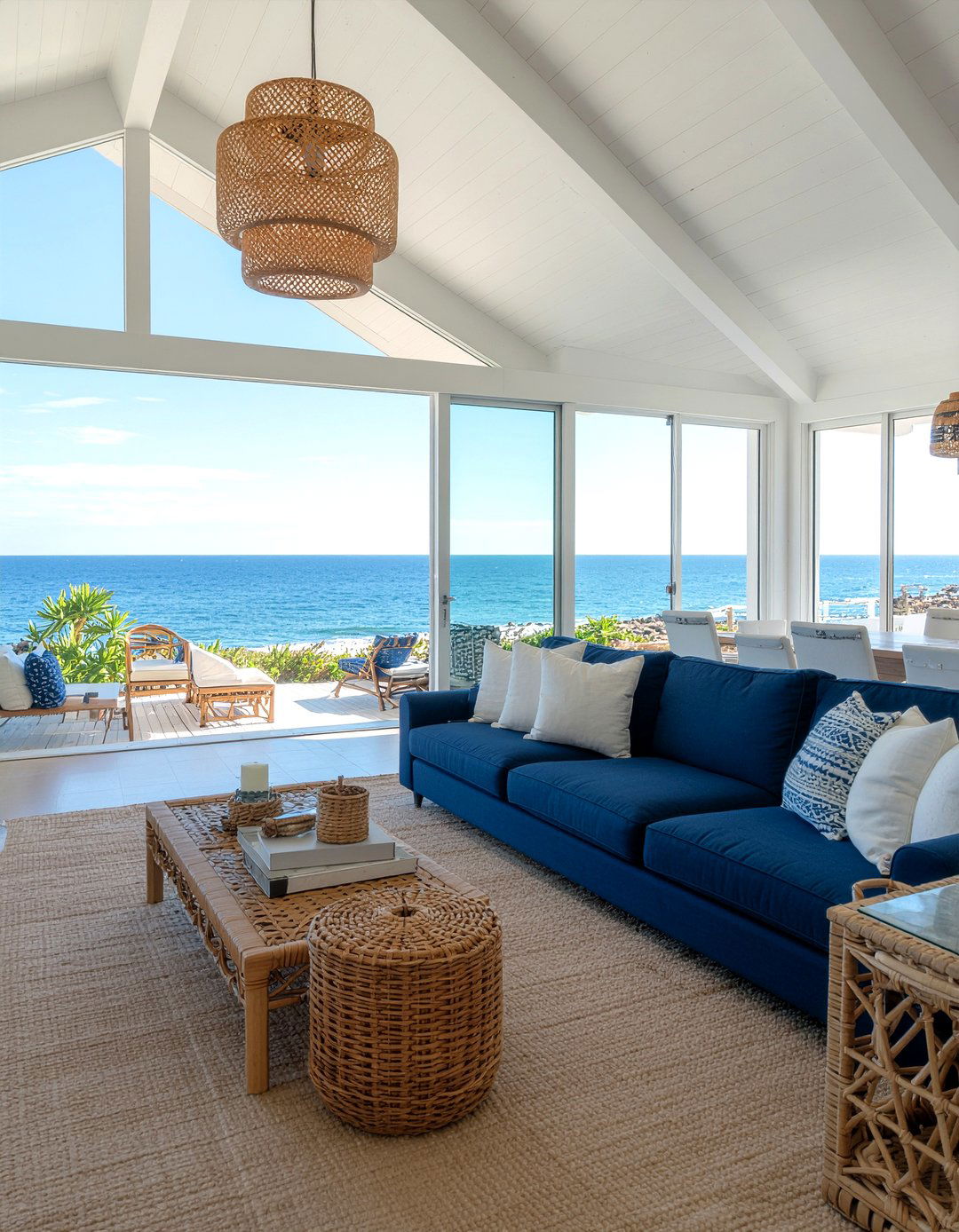 Cobalt Blue Coastal Living Room - 30 cobalt living room ideas