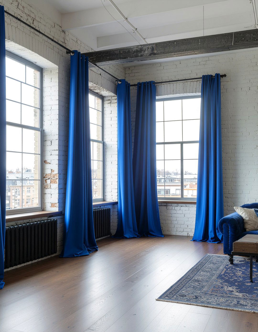 Cobalt Blue Curtains - 30 cobalt living room ideas