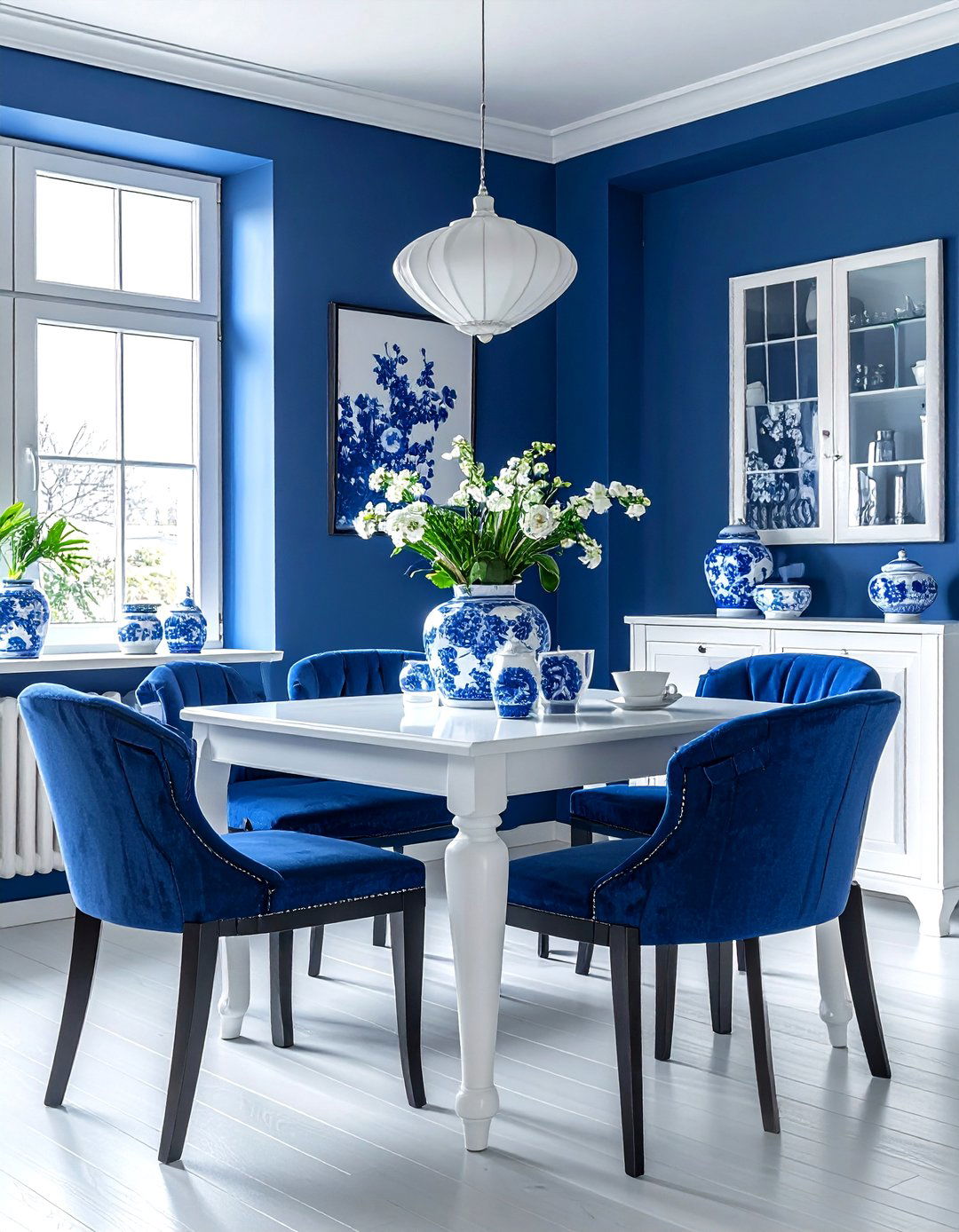 Cobalt Blue Dining Room - 30 blue dining room design ideas