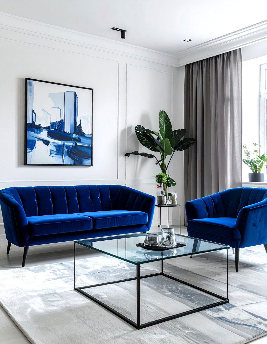 Cobalt Blue Living Room - 30 blue living room design ideas