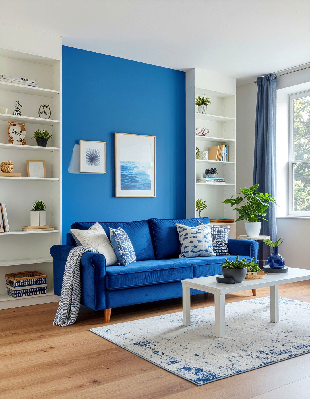 Cobalt Blue Living Room - 30 bold color living room ideas
