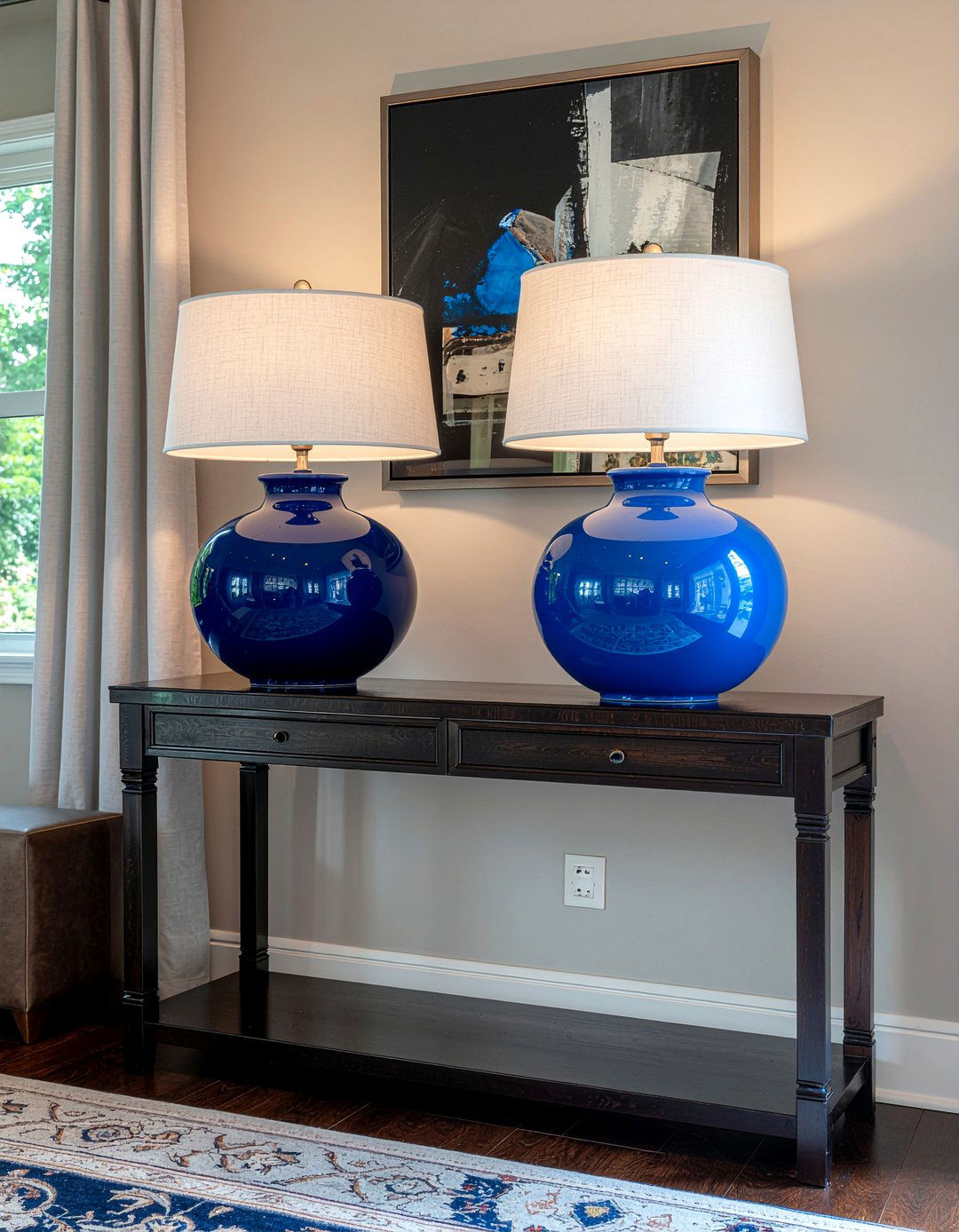 Cobalt Blue Table Lamps - 30 cobalt living room ideas