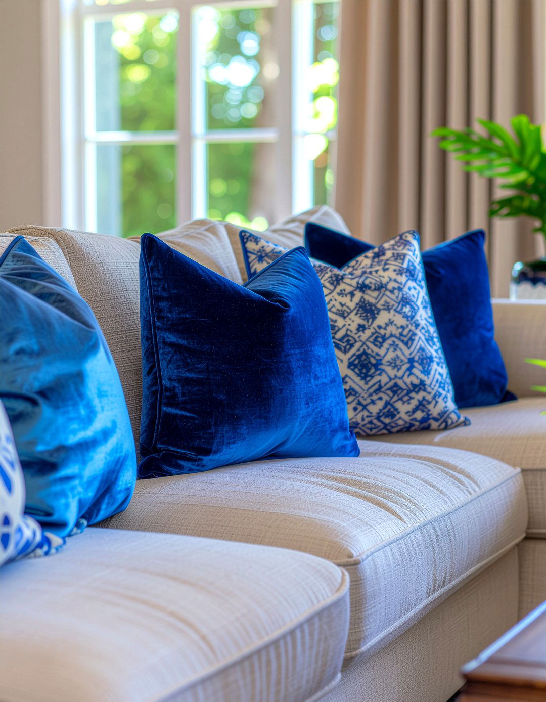 Cobalt Blue Throw Pillows - 30 cobalt living room ideas
