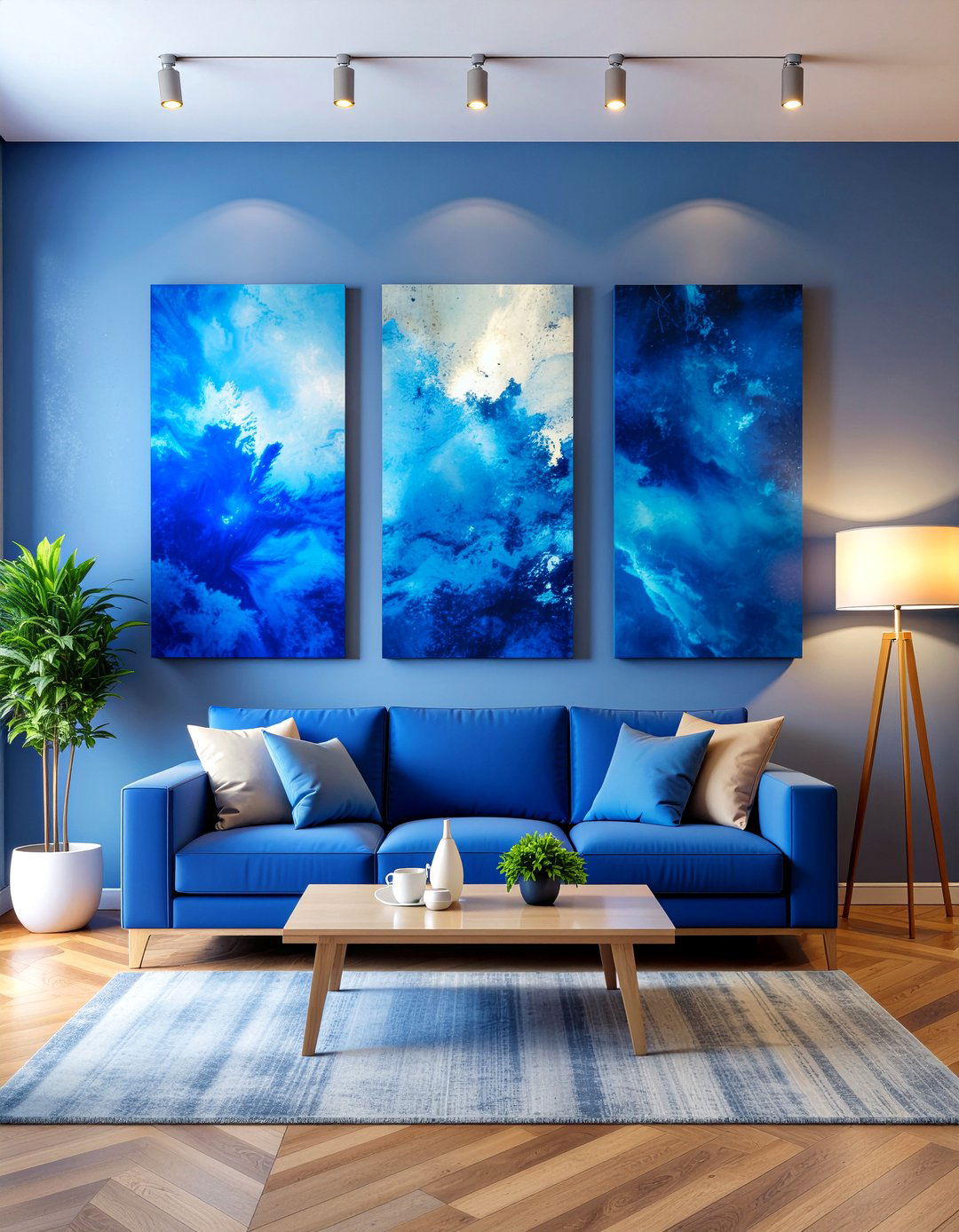 Cobalt Blue Wall Art - 30 cobalt living room ideas