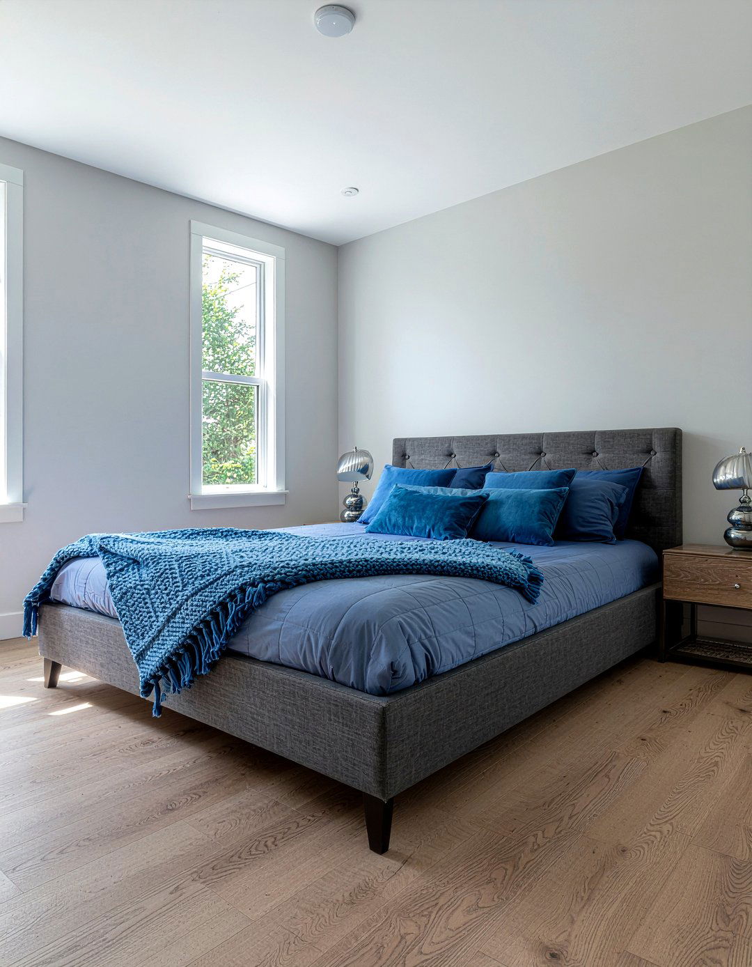 Cobalt blue and gray bedroom - 30 cobalt bedroom ideas