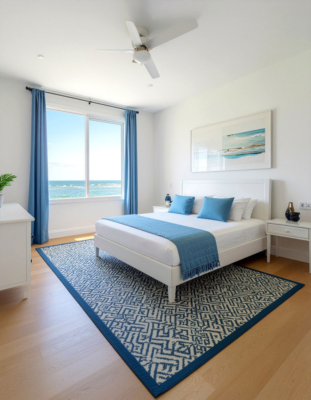 Cobalt blue and white bedroom - 30 cobalt bedroom ideas