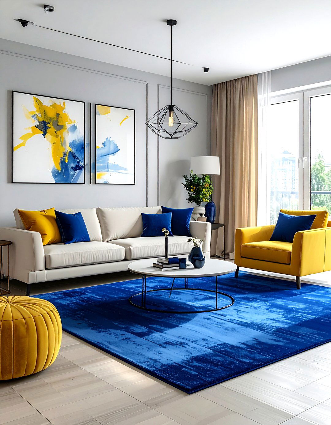 Cobalt blue living room - 30 modern blue living room ideas