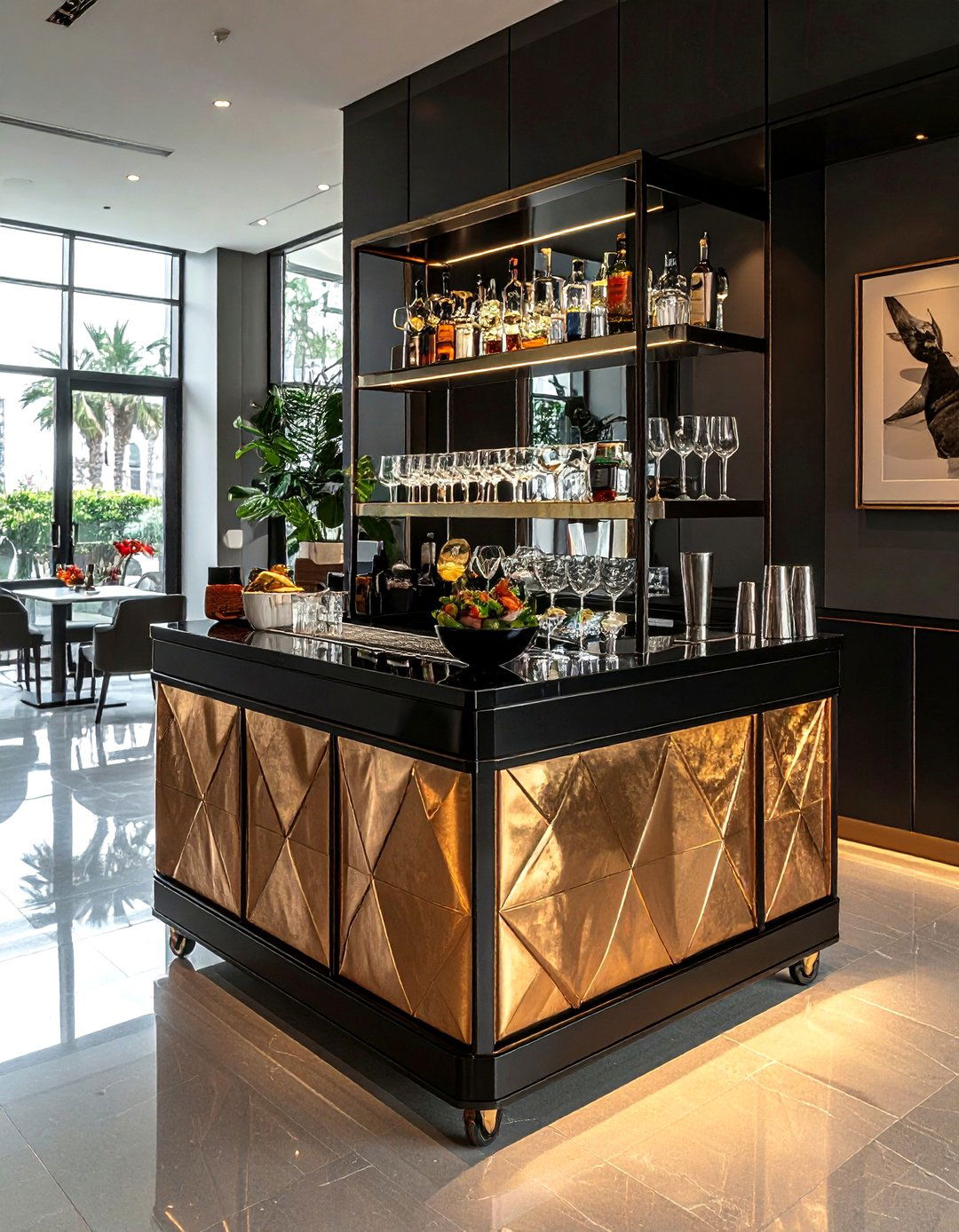 Cocktail station bar cart - 30 bar cart styling ideas