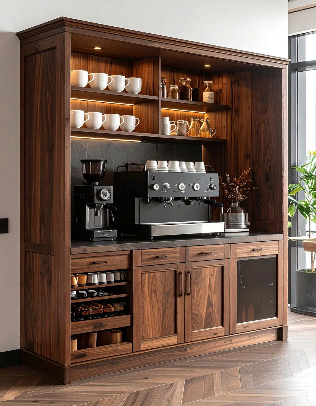 Coffee Bar Cabinet - 30 kitchen entertaining ideas