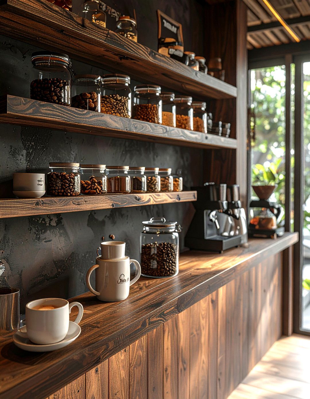 Coffee Bar Shelf - 30 wall shelf decor ideas