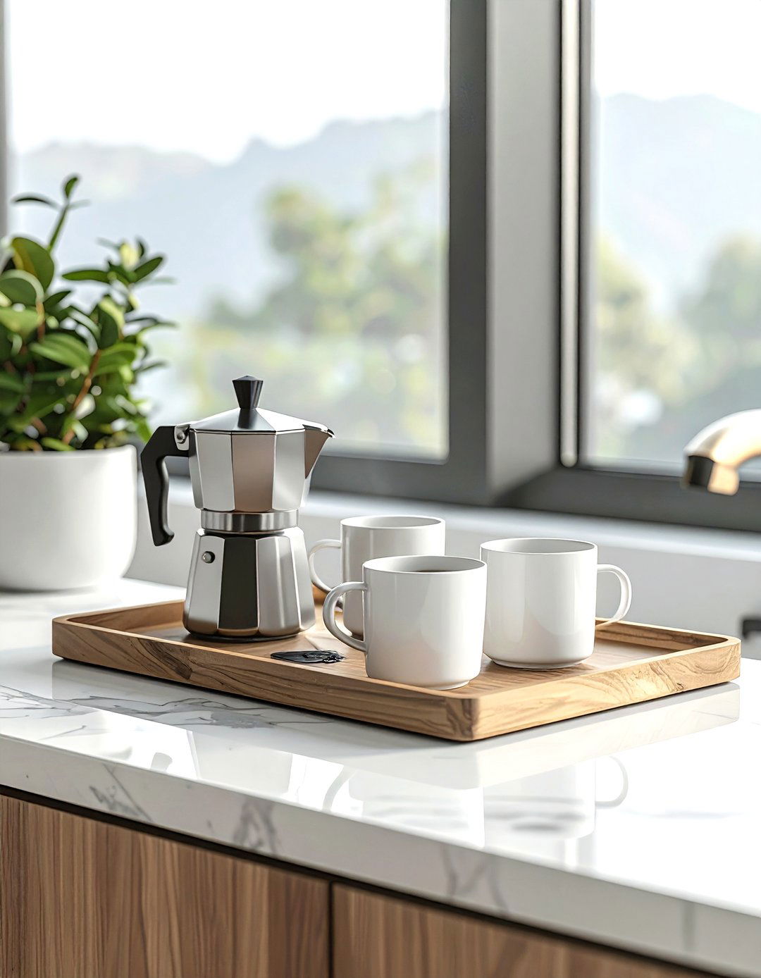 Coffee Station Organizer Tray - 30 kitchen organization hacks