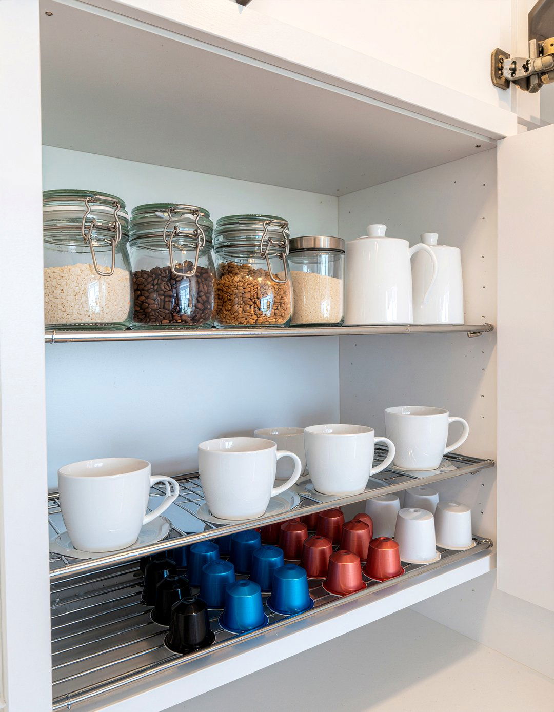 Coffee Station Organizer - 30 kitchen cabinet organization ideas