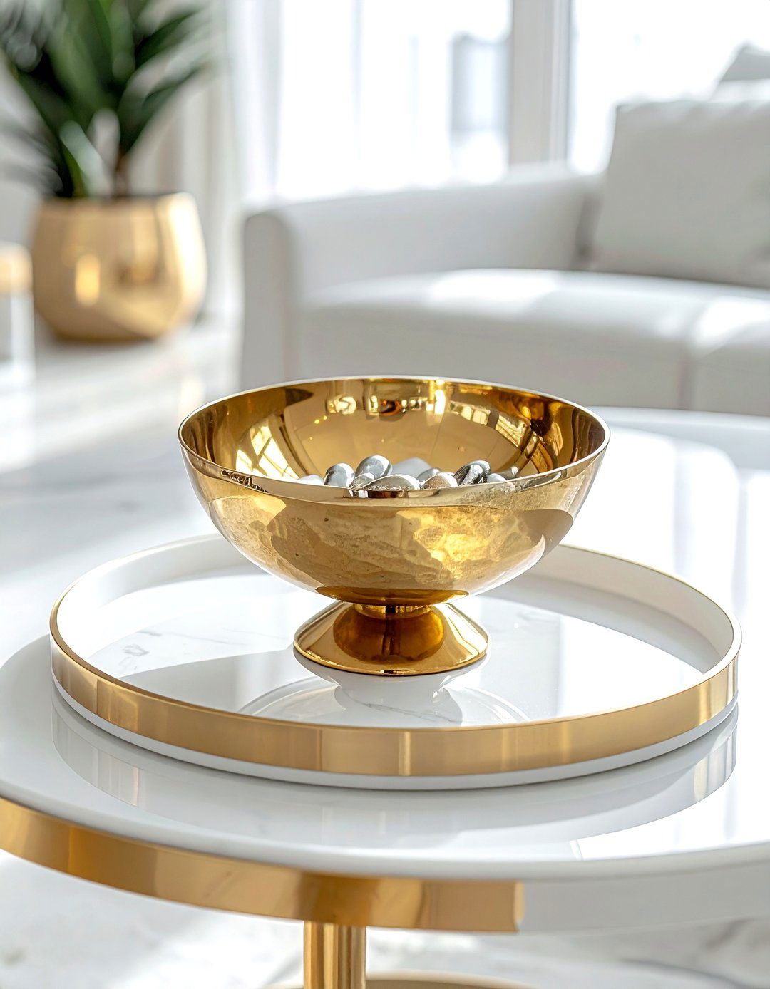 Coffee Table Brass Bowl - 30 round coffee table decor ideas